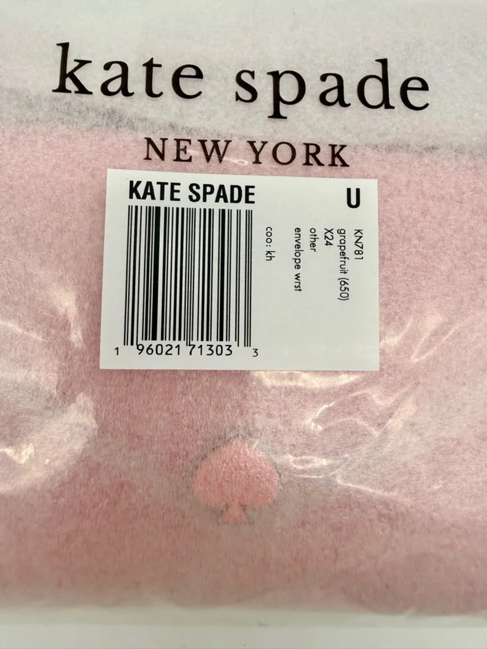 Kate Spade Yours Truly Envelope Wristlet Grapefruit Soda Pink